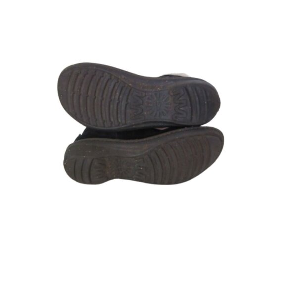 UGG Black Karyn Mid Calf Sheepskin Cuff Suede Leather Boots Size 7 Womens Side Z - Picture 6 of 7